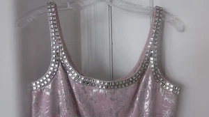 Carmen Marc Valvo CMV Collection Stunnin Pale Blush Pink Jewel Embell Sz 6 Dress - Picture 1 of 7