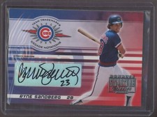 2003 Donruss Signature Series Team Trademarks Ryne Sandberg Cubs HOF AUTO 8/10