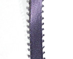 1 Roll Plum  3/8" Satin Picot Ribbon -  40 Yards !!  Made in USA - Picture 1 of 4