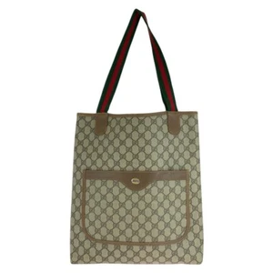 GUCCI Web Stripe Old Gucci 39 02 003 Tote Bag Shoulder Bag GG Supreme Canvas - Picture 1 of 10