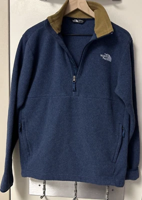 Pullover The North Face Hombres Ala Azul 3/4 Cremallera Azul/Tostado Talla S Cuello Vellón Cálido Foto 1 de 4