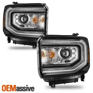 For 2016-2019 GMC Sierra HID Model w/LED DRL Projector Headlights OE Style Pair - Picture 1 of 9