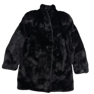 Saga Nerz Silber Etikett Echt Nerz Pelz Dunkler Nerz Made in Japan - - Bild 1 von 6