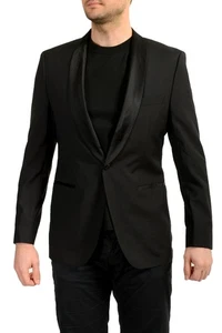 Hugo Boss Men's Black Wool Tuxedo One Button Blazer US 38R IT 48R - Picture 1 of 5