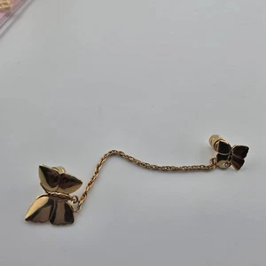 Broche broche colgante cadena mariposa tono dorado joyería minimalista de colección - Imagen 1 de 5