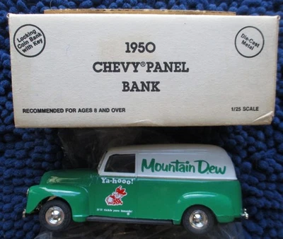 1990 ERTL 1950 CHEVY PANEL BANK 1/25 Scale / Ya-Hoo Mountain Dew #7670 / NEW - Image 1 of 4