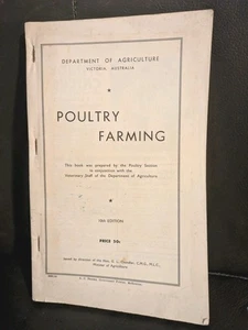 Poultry Farming 10th Edition Handbook Department of Agriculture Victoria 1950s - Foto 1 di 14