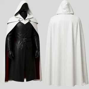 Leather Cloak Gothic Armor – Handmade Black Medieval Cape, LARP Knight Cosplay - Picture 1 of 10