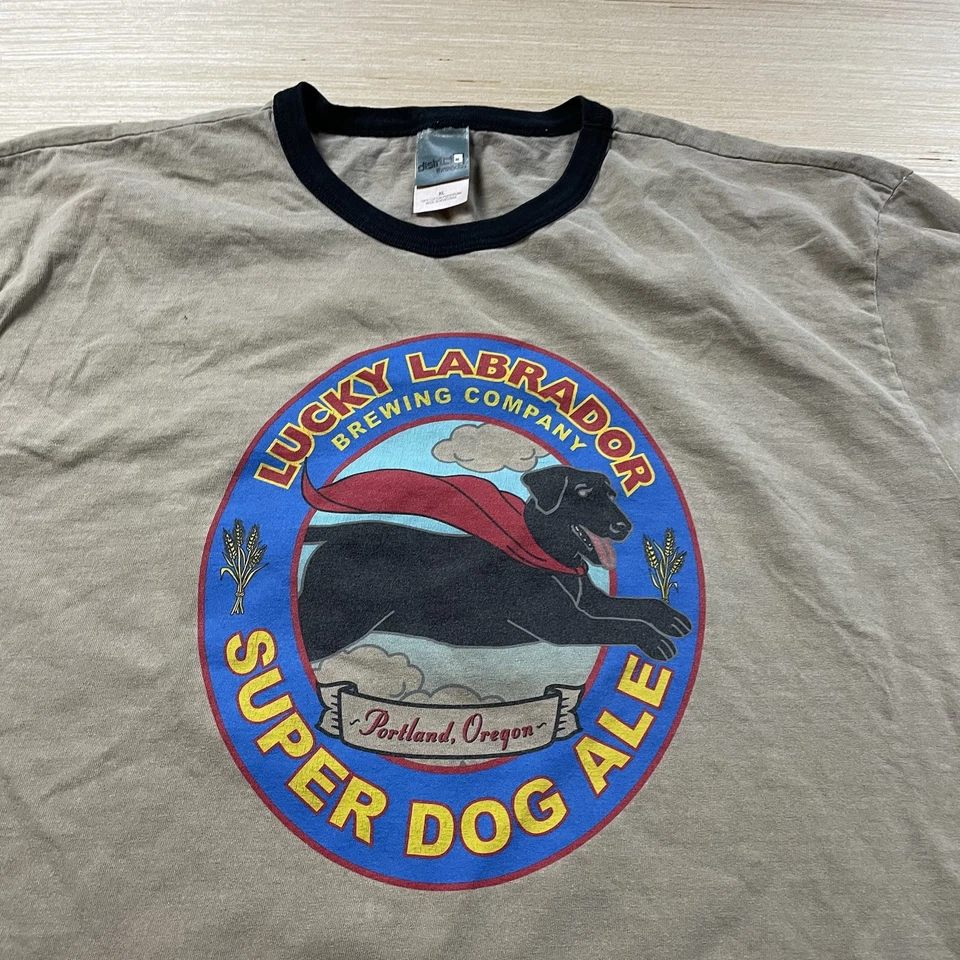 Vintage Lucky Labrador Portland Beer 90s Brewing T Shirt Super Dog IPA Ale XL Foto 1 de 4