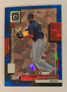 2022 Donruss Optic Rafael Devers FOTL Blue Cracked Ice /7 SSP #190 - Picture 1 of 3