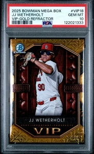 2025 Bowman Megabox JJ Wetherholt Rookie Gold Refractor PSA 10 Gem Mint *pop 1 - Bild 1 von 5