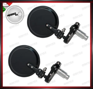 SPECCHIETTI MOTO NAKED PER MANUBRIO BAR END CAFE RACER REGOLABILI NERO DX + SX - Bild 1 von 4