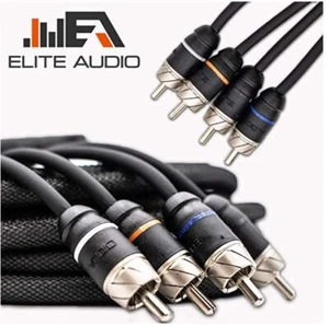 Elite Audio Premium 100%OFC Copper RCA Interconnects 4Ch 20ft Noise Reducing RCA - Picture 1 of 4