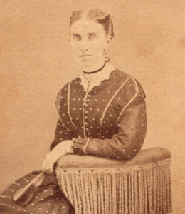 Fremont Ohio CDV Photo Pretty Young Woman Brockway Antique 1870 D3 - Picture 1 of 3