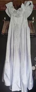 Ruffle Ball Gown Off Shoulder Sayin Prom Dress Size 2 split white - Picture 1 of 8