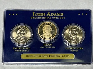 Juego de monedas presidenciales John Adams 2007 primer día de emisión $1 - Imagen 1 de 2