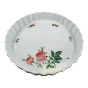 Plato para hornear tarta quiche patrón rosa porcelana Christineholm 10 pulgadas - Imagen 1 de 9
