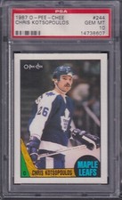 CHRIS KOTSOPOULOS - 1987 O-Pee-Chee #244, PSA 10, Pop 18, (SET BREAK)