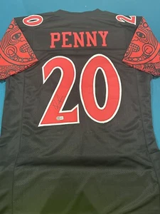 Rashaad Penny signed Autographed San Diego State Custom Jersey Beckett COA - Picture 1 of 6