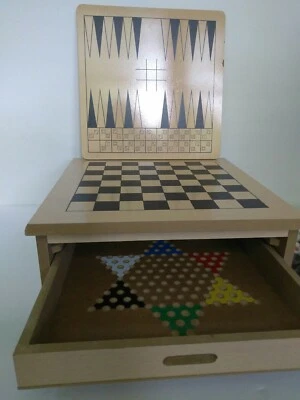 2008 Game Hut  8 Classic Board Games Checkers Chess Mancala Backgammon  - Image 1 of 4