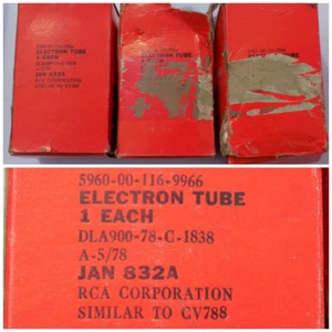 RCA JAN 832A NOS (Lot of 3pcs) - Picture 1 of 19