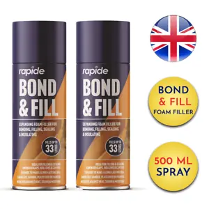 2 X Expanding Foam PU Bond and Fill Sealing Insulating Gap Filler Spray 500ml - Picture 1 of 2