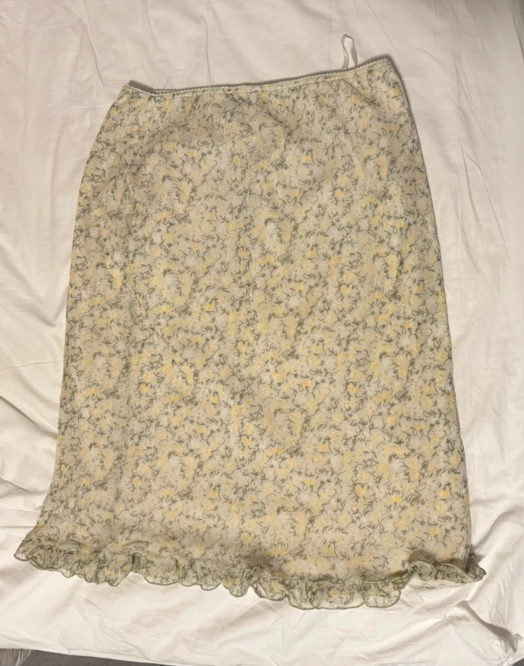 Falda midi Valerie Stevens vintage transparente en capas talla M - Cottagecore Foto 1 de 4