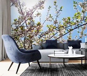 3D Blumen Zweig Q3306 Tapete Wandgemälde Fototapete Selbstklebend Kay - Picture 1 of 11