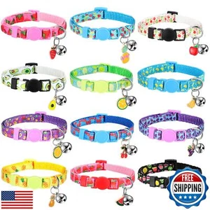 Frienda 12 Pcs Spring Summer Breakaway Cats Collars Girl Cat Safety Adjustabl - Picture 1 of 5