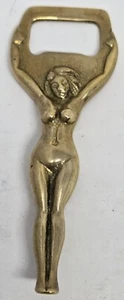 Vintage Brass Nude Figural Bottle Opener Beer Soda Naughty Risque Deco Woman EUC - Picture 1 of 3