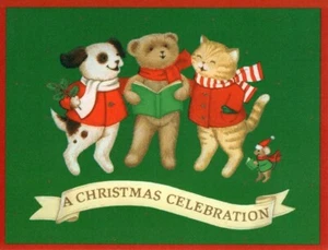 Holiday Party Christmas Pet Pets Cat Dog Carol Hallmark Invitations - Set of 8 - Picture 1 of 3