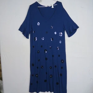 Taking Shape Virtuelle Womens Midi Dress XS or 14(AU) Blue V-Neck Sequin - Picture 1 of 8