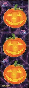1 Bogen Halloween Aufkleber 6 auf Seite - Kürbis und Spinnen  - Bild 1 von 1