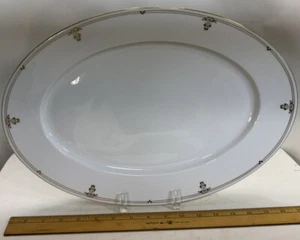 Große ovale Platte VT0194 Victoria Gold Blumenband glatter Goldrand 16,5” x 11,5” - Bild 1 von 8