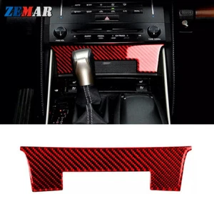Red Carbon Fiber Center Console Panel Lower Trim B For Lexus IS250 IS350 2013-18 - Imagen 1 de 7