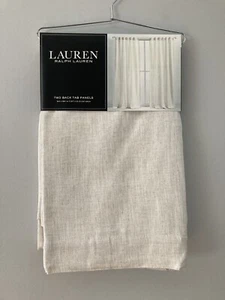 2 Ralph Lauren Back Tab Panels Curtains Belgian Linen Natural Beige 54" x 84" - Picture 1 of 7