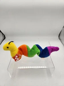 1995 TY Beanie Baby Zoll der Inchworm Regenbogenwurm PVC Insektengarn Antennen - Bild 1 von 9