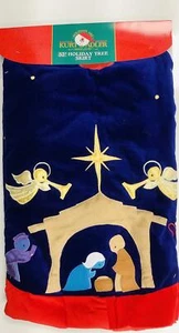 Kurt Adler Velvet Nativity Christmas Decor Tree Skirt, 52-Inch - Picture 1 of 4