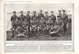 1915 WWI PRINT ~ OFFICERS OF THE 80th BRIGADE ROYAL FIELD ARTILLERY NAMED - Picture 1 of 1