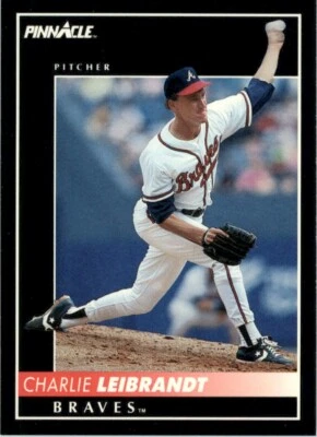 1992 Pinnacle Charlie Leibrandt Atlanta Braves #423 Baseball Card - Image 1 of 2
