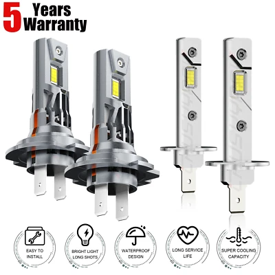 For Mercedes-Benz C43 AMG 1998-2000 - 4x H1 H7 LED Headlight Hi Lo Beam Bulbs Foto 1 de 4