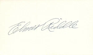 Elmer Riddle 1939 Cincinnati Reds (Dec. 1984) Signed 3x5 with JSA COA - Picture 1 of 2