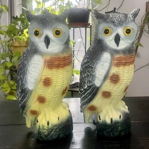 BIRD BLINDER Fake Owl Decoy & Bird Pest Deterrent Statue Garden Outdoor 16.5” - Picture 1 of 7