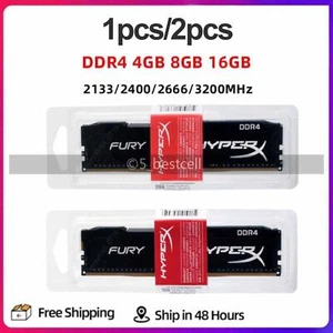 HyperX FURY DDR4 4/8/16/32GB 3200 3600 2400 2666 Desktop RAM Memory DIMM Lot - Picture 1 of 32