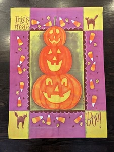 Anne Tavoletti Grande Bandiera Decorativa Halloween Zucca Jack-o-lantern 27" x 39" - Foto 1 di 6