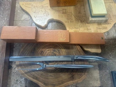 Carvel-Hall 3 Piece Chrome Stainless Steel Meat Carving Knife& Fork Utensil Set - Image 1 of 4