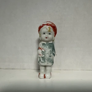 1930’s Porzellan Bisque Frozen Charlotte Penny Doll Holding Doll Japan - Bild 1 von 8
