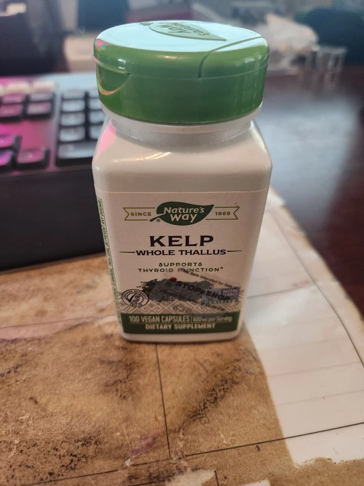 Cápsulas veganas Nature's Way Kelp 100 - Talo inteiro - Suporte à função tireoidiana - Imagem 1 de 1