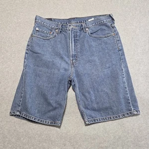 Vintage Levi’s 505 Jean Shorts Mens 36 Light Wash Denim Batwing - Picture 1 of 10