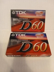 2 New Sealed TDK D60 High Output Cassette Tapes - Picture 1 of 4